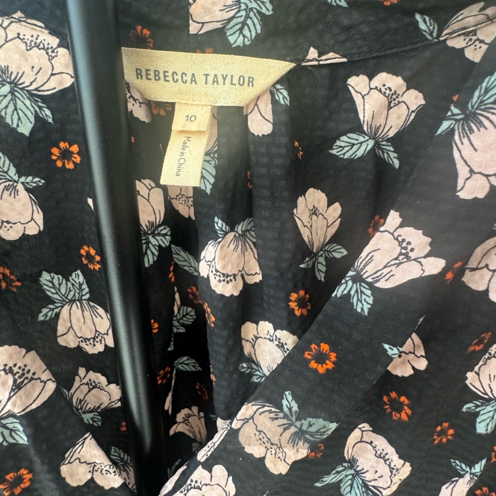 Rebecca Taylor Black Floral Patterned Dress